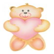 Трафарет для аэрографа “Медвежонок с сердцем” 
