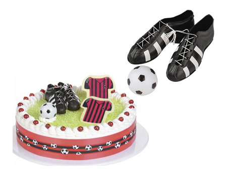 Пластиковые фигурки на торт “Футбольные бутсы и мяч” 