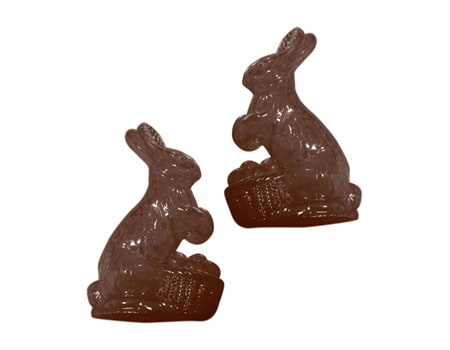 Пластиковая форма для шоколада “Заяц с корзинкой” 