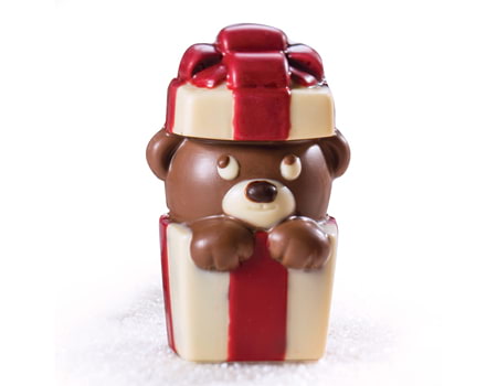 Пластиковые формы для шоколада “Мишка в подарке” 