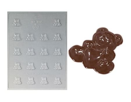 Пластиковая форма для шоколада “Медвежонок с сердечком” 