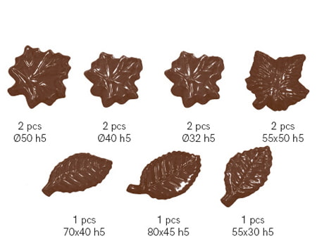 Пластиковая форма для шоколада “Ассорти из листьев” 