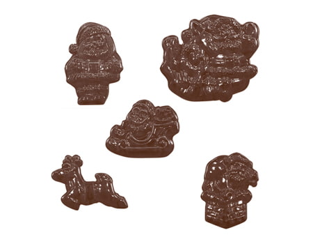 Пластиковая форма для шоколада “Олень и Деды Морозы” 