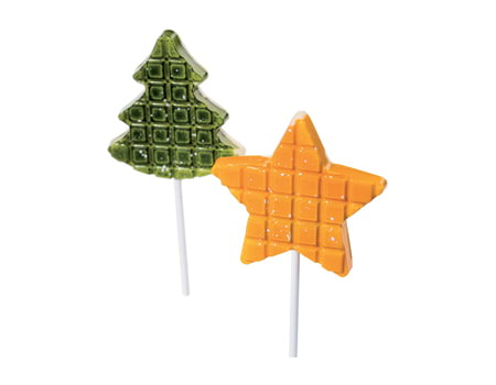 Пластиковые формы для конфет на палочке “Звезда и Елка” 