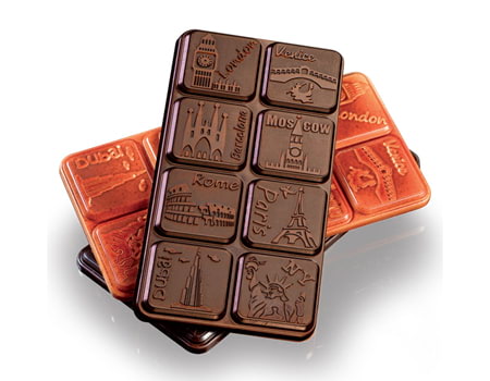 Поликарбонатная форма для плиток из шоколада “Города” 