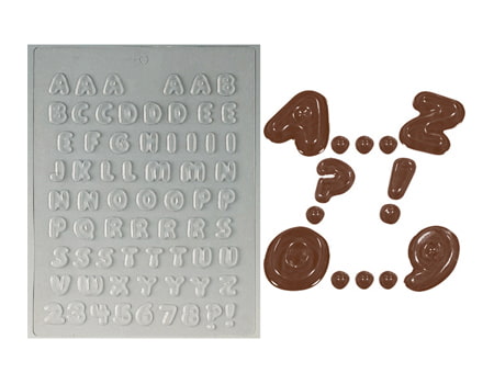 Пластиковая форма для шоколада “Латинские буквы и цифры” 