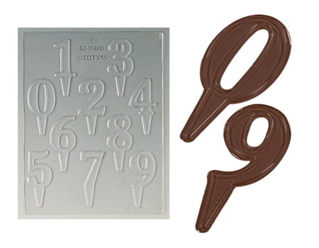 Пластиковая форма для шоколадных вставок “Цифры” 