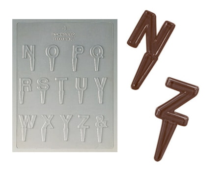 Пластиковая форма для шоколадных вставок “Буквы от N до Z” 