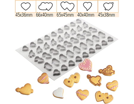 Пластиковый трафарет-вырубка для печенья “Сердечки” 