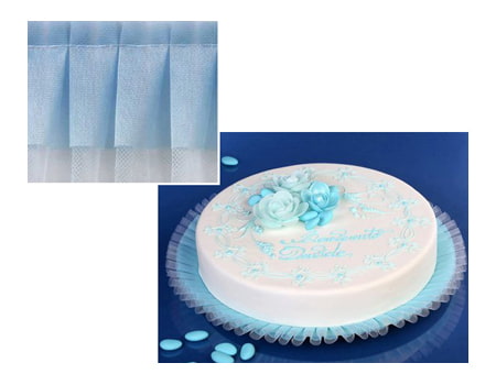 Голубая лента-оборка для торта 