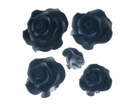 Черные розы из мастики 