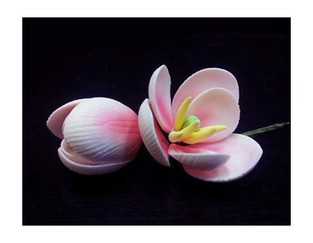 Розовый тюльпан из мастики 