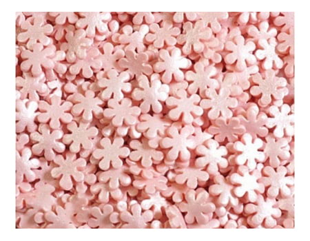 Посыпка для торта “Розовые перламутровые снежинки” 