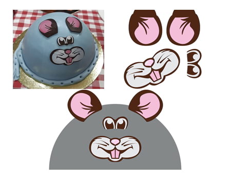 Шокотрансферные листы для тортов “Мышка” 